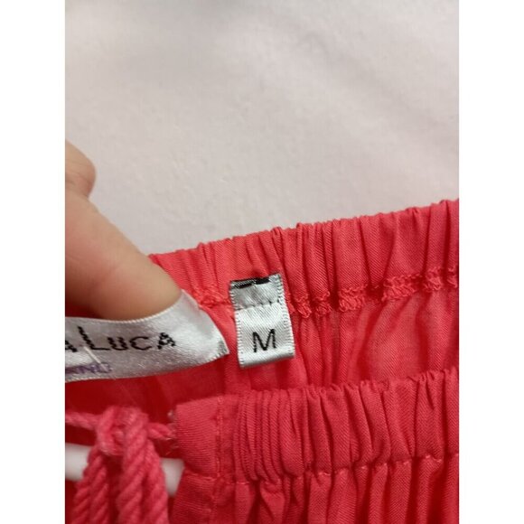 Patrizia Luca Womens Blouse Top Medium Pink Crochet BOHO Peasant Flare Sleeve - Picture 7 of 11